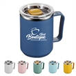 Stainless Steel Vacuum Insulated Coffee Mug With Handle | https://www.bestnamebadges.com