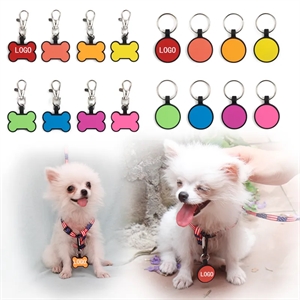 Round And Bone Shape Silicone Dog Tag