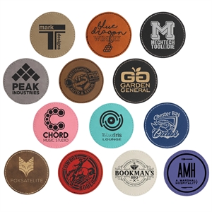 3" Leatherette Round Patch with Adhesive
