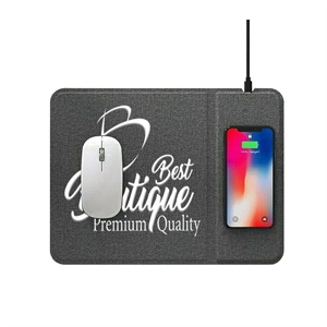 Custom Promotional Durable 15W Wireless Charging Mouse Pad | https://www.bestnamebadges.com