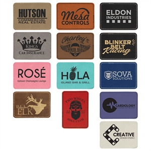 3.5"x2.5"  Leatherette Rectangular Patch with Adhesive
