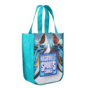 Sublimated Curved Bottom Tote - 12"H x 9 1/2"W x 4 1/2"D