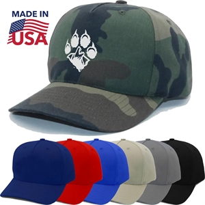 True American Made 5-Panel Solid Structure Cap | https://www.bestnamebadges.com
