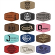 3" x 2"  Leatherette Hexagonal Patch with Adhesive | https://www.bestnamebadges.com