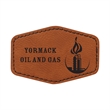 3" x 2"  Leatherette Hexagonal Patch with Adhesive | https://www.bestnamebadges.com