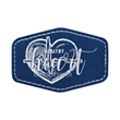 3" x 2"  Leatherette Hexagonal Patch with Adhesive | https://www.bestnamebadges.com