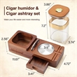 Wooden Cigar Case Humidor Ashtray Set With Cutter Office | https://www.bestnamebadges.com