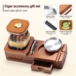 Wooden Cigar Case Humidor Ashtray Set With Cutter Office | https://www.bestnamebadges.com