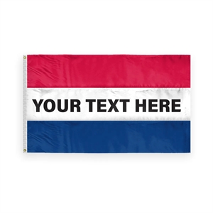 Custom Message Flag - 3' x 5' (3) Horizontal Stripes | https://www.bestnamebadges.com