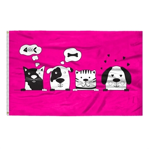 Custom Screen Sublimation Flag - 5' x 8' Silk Poly | https://www.bestnamebadges.com