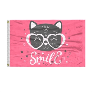 Custom Screen Sublimation Flag - 2.5' x 4' Silk Poly | https://www.bestnamebadges.com