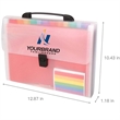 A4 13 Pockets Rainbow Expanding Accordion Handle File Folder | https://www.bestnamebadges.com