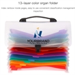 A4 13 Pockets Rainbow Expanding Accordion Handle File Folder | https://www.bestnamebadges.com