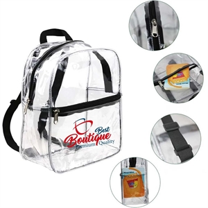 Unisex Stadium Approved Heavy Duty PVC Clear Mini Backpack | https://www.bestnamebadges.com