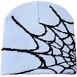 Knitted Beanie W/ Spider Web Design | https://www.bestnamebadges.com