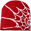 Knitted Beanie W/ Spider Web Design | https://www.bestnamebadges.com