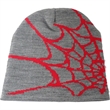 Knitted Beanie W/ Spider Web Design | https://www.bestnamebadges.com