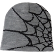 Knitted Beanie W/ Spider Web Design | https://www.bestnamebadges.com
