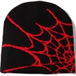 Knitted Beanie W/ Spider Web Design | https://www.bestnamebadges.com