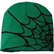 Knitted Beanie W/ Spider Web Design | https://www.bestnamebadges.com