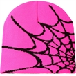 Knitted Beanie W/ Spider Web Design | https://www.bestnamebadges.com