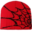 Knitted Beanie W/ Spider Web Design | https://www.bestnamebadges.com