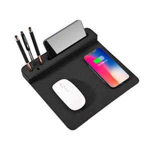 Fast Wireless Charger Mousepad With Pen Holder | https://www.bestnamebadges.com