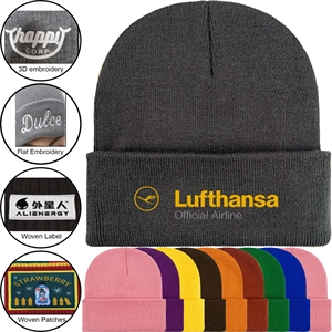 Premium Knitted Cuffed Beanie | https://www.bestnamebadges.com