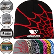 Knitted Beanie W/ Spider Web Design | https://www.bestnamebadges.com