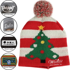 Striped Knitted Beanie | https://www.bestnamebadges.com