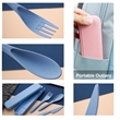 Four Sets Wheat Straw Portable Knife Fork Spoons Tableware | https://www.bestnamebadges.com
