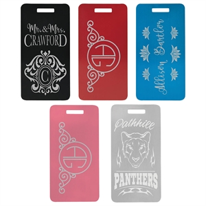 3 7/8" x 2" Anodized Aluminum Luggage Tag