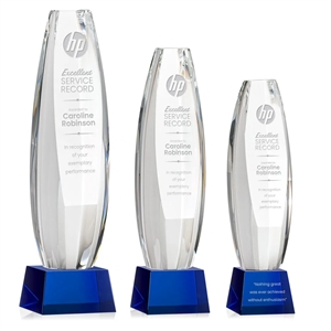 Hoover Award on Robson Base - Blue | https://www.bestnamebadges.com