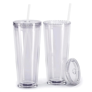 24oz Premium Insulated Double Wall Plastic Reusable Cups