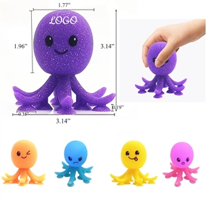 Soft Octopus Squishy Stress Balls with Suction Cups