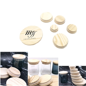 Wooden Silicon Candle  Glass Jars Lid Customizable