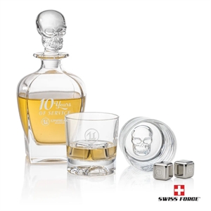 Delrina Scull Decanter Set & Ice Cubes | https://www.bestnamebadges.com