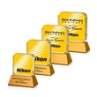 Flamborough VividPrint™ Award on Base - Amber | https://www.bestnamebadges.com