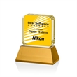 Flamborough VividPrint™ Award on Base - Amber | https://www.bestnamebadges.com