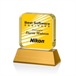 Flamborough VividPrint™ Award on Base - Amber | https://www.bestnamebadges.com