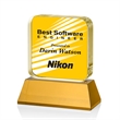 Flamborough VividPrint™ Award on Base - Amber | https://www.bestnamebadges.com