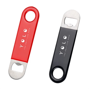 MOQ 50 Black Pub Vinyl Stainless Steel Bottle Opener