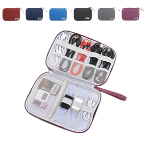 MOQ 50 Polyester Data Cable Storage  Travel Bag