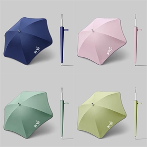 MOQ 50 Black Glue Long Straight Anti-Poke Safety Umbrella