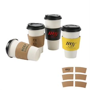 Custom Coffee Cup Sleeves Printing Craft Paper Disposable