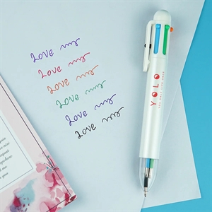MOQ 50 ABS Pressable 6-Color Handbook Ballpoint Pen