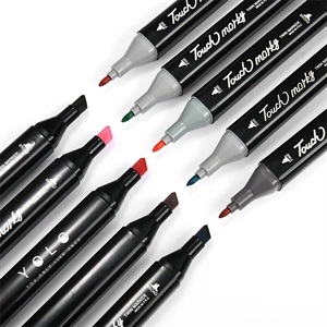 MOQ 50 ABS 12-Color Double-Ended Permanent Marker