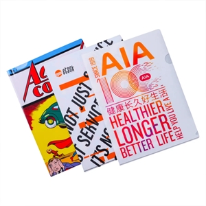 MOQ 50 PP L-Shaped Transparent Envelope Folder