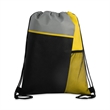 Tri Color Drawstring Backpack with Front Mesh Pocket | https://www.bestnamebadges.com
