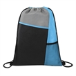 Tri Color Drawstring Backpack with Front Mesh Pocket | https://www.bestnamebadges.com